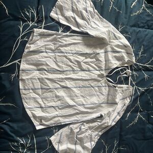 Tommy Hilfiger White and Blue Striped Blouse